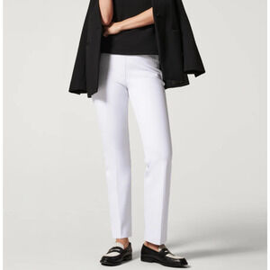 Spanx On The Go Kick Flare White Straight Leg Dress Pants Size Large Clean